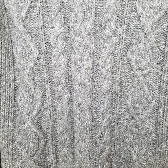 ABERCROMBIE & FITCH Fisherman Cable Knit Sweater Cowl Neck Grey Women's Small - Picture 6 of 10